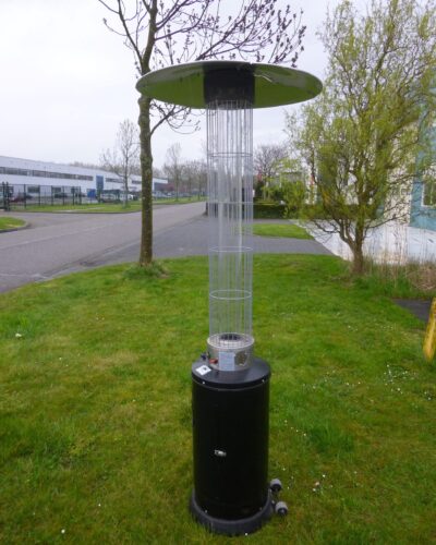 Patioheater met glazen vlambuis