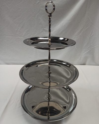 Etagere RVS 45cm hoog, 3 laags